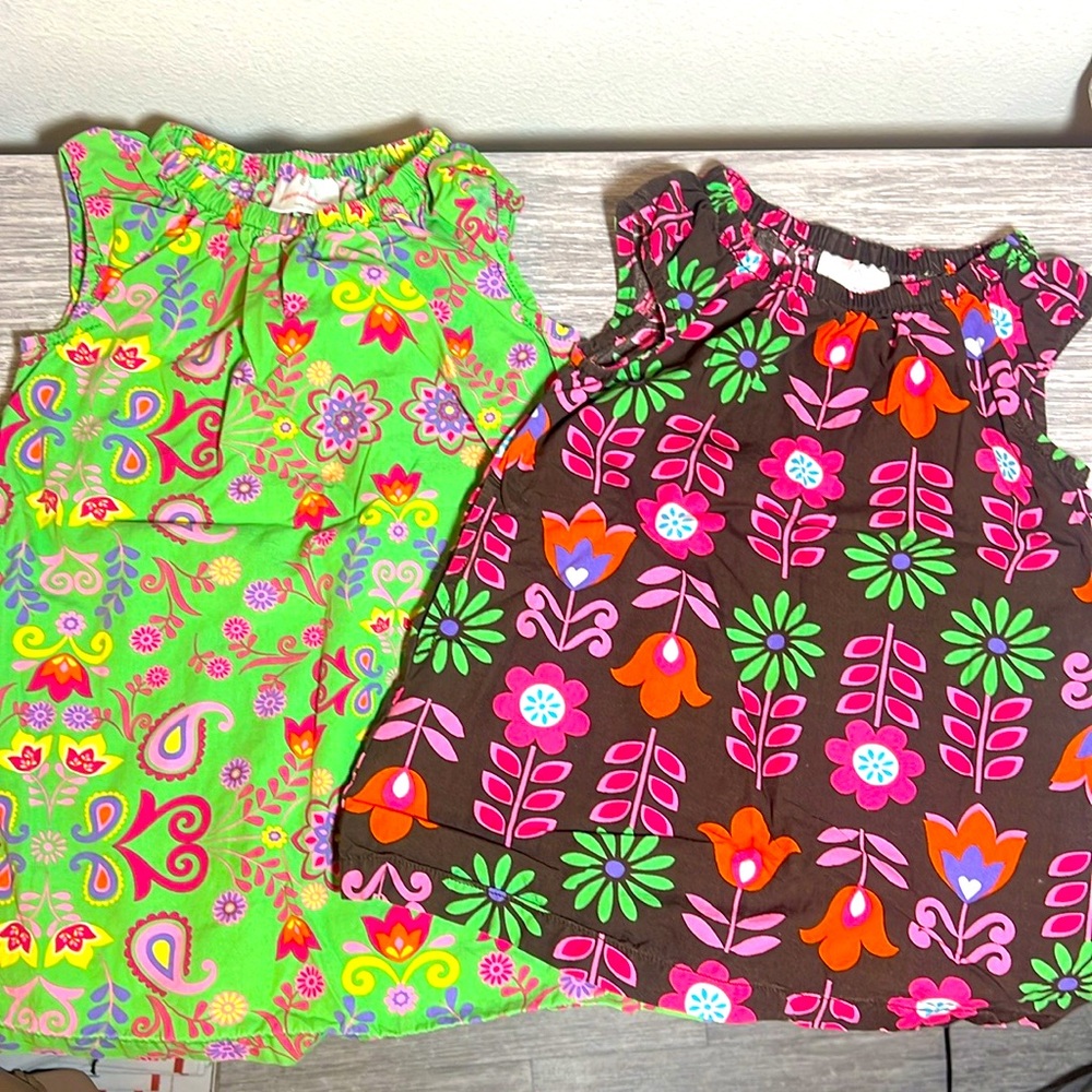 2 Hanna Andersson Floral Tunic Dresses